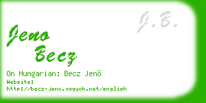 jeno becz business card